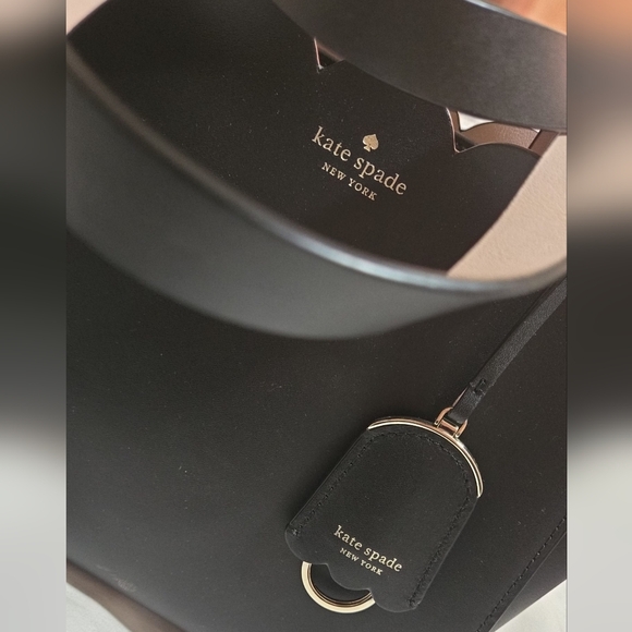 Kate Spade Black Tote with Cream Straps - Picture 6 of 10